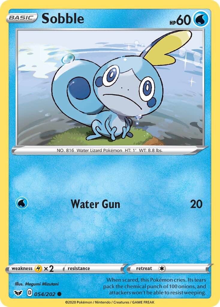 Sobble 054/202 — Sword & Shield (English Pokémon TCG card)