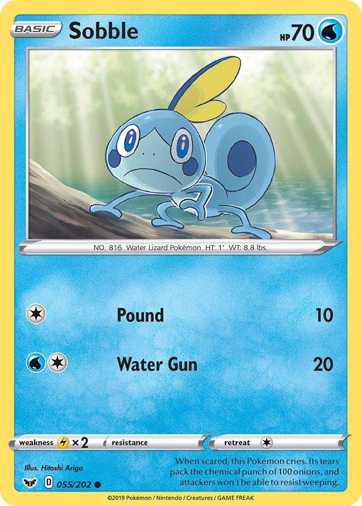 Sobble 055/202 — Sword & Shield (English Pokémon TCG card)