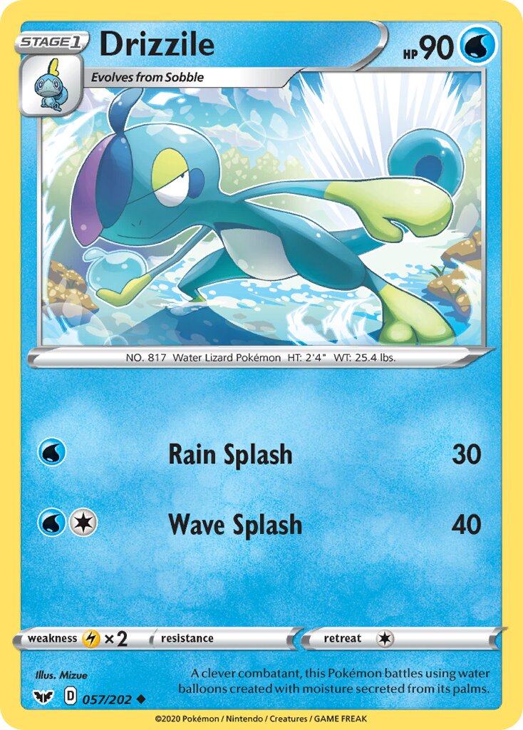 Drizzile 057/202 — Sword & Shield (English Pokémon TCG card)