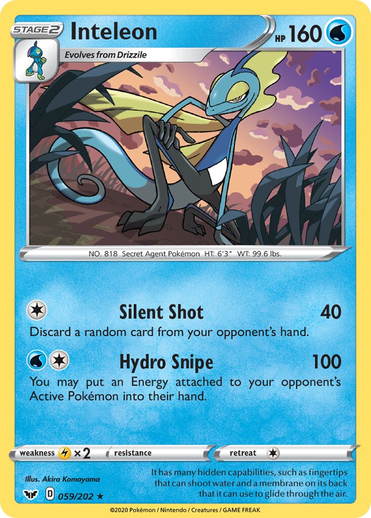 Inteleon 059/202 — Sword & Shield (English Pokémon TCG card)