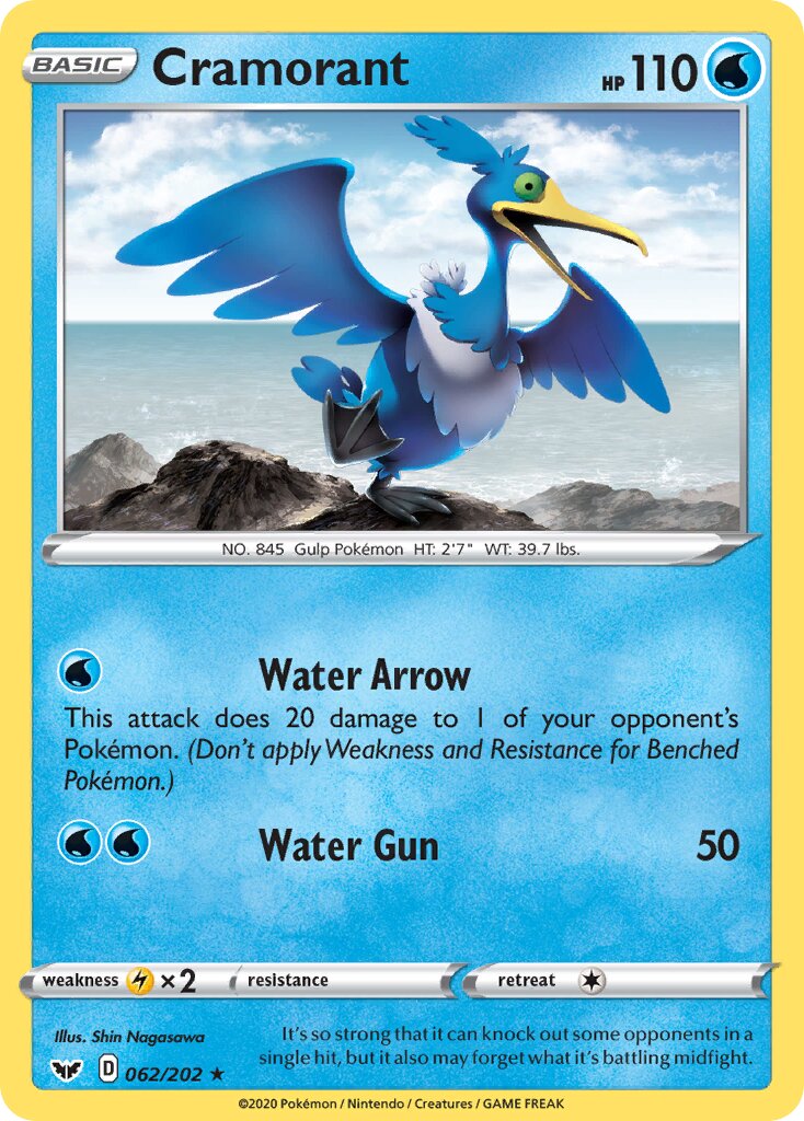 Cramorant 062/202 — Sword & Shield (English Pokémon TCG card)