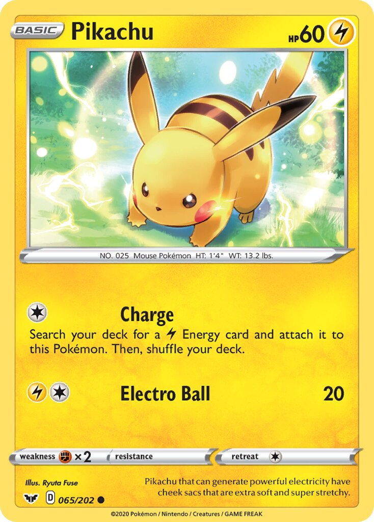 Pikachu 065/202 — Sword & Shield (English Pokémon TCG card)