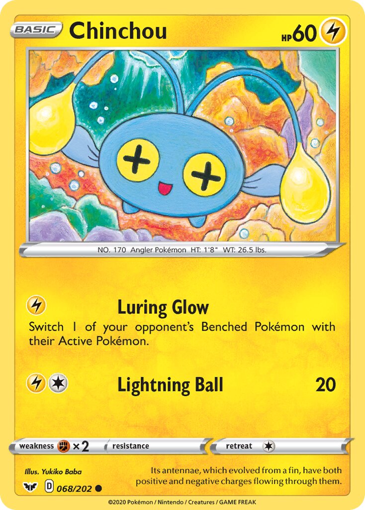 Chinchou 068/202 — Sword & Shield (English Pokémon TCG card)