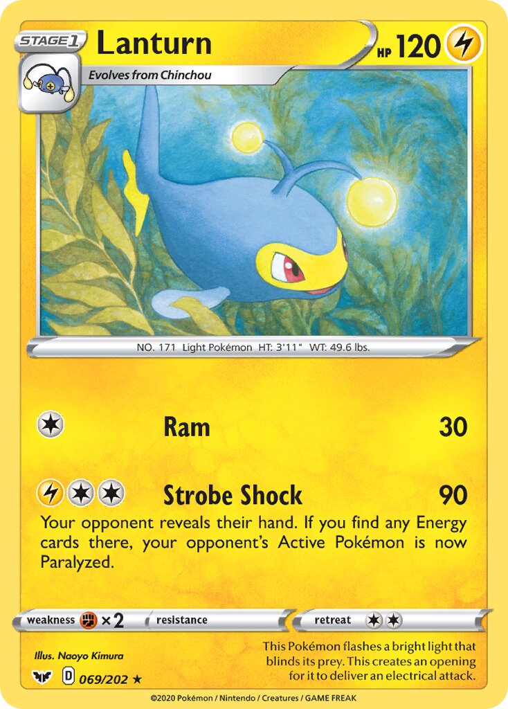 Lanturn 069/202 — Sword & Shield (English Pokémon TCG card)
