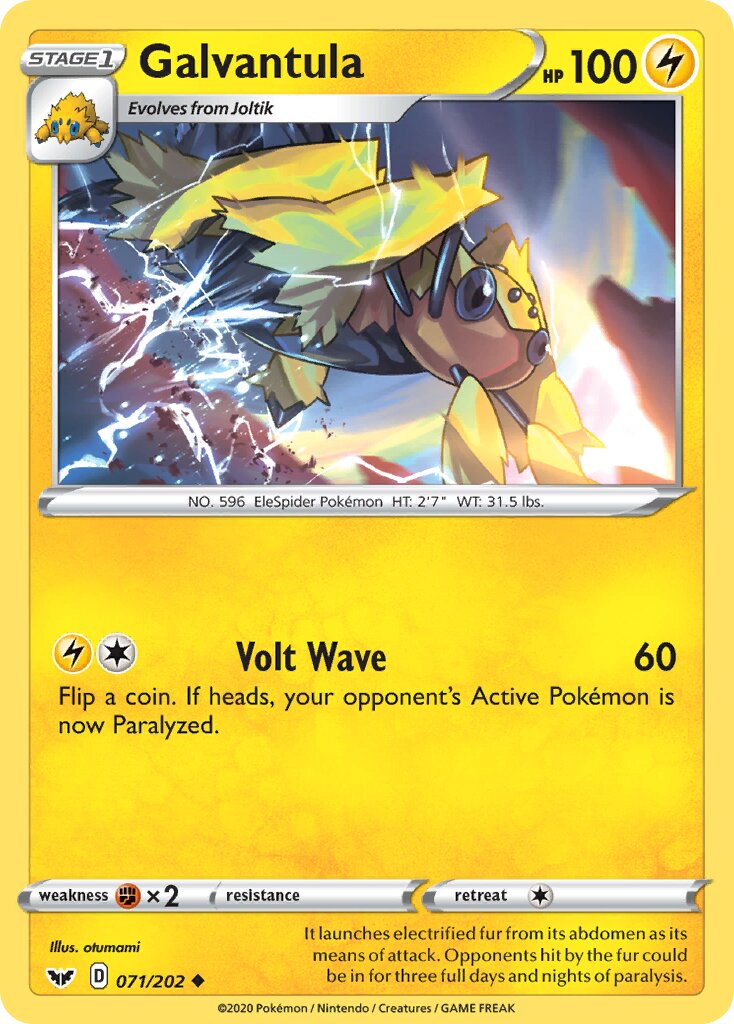 Galvantula 071/202 — Sword & Shield (English Pokémon TCG card)