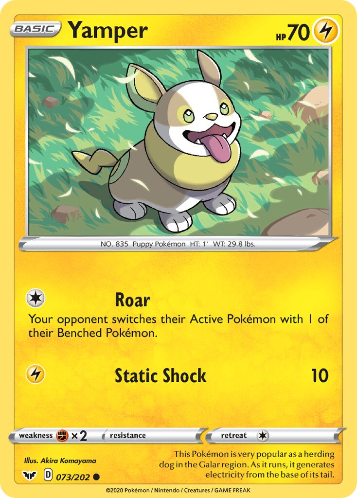 Yamper 073/202 — Sword & Shield (English Pokémon TCG card)
