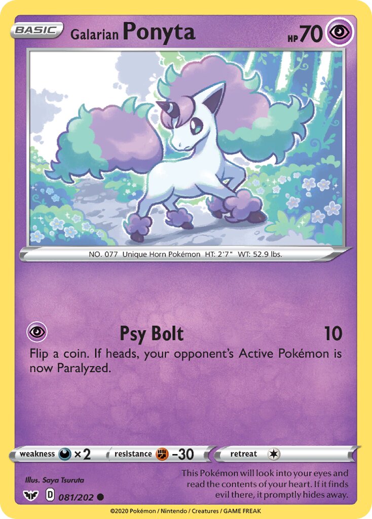 Galarian Ponyta 081/202 — Sword & Shield (English Pokémon TCG card)