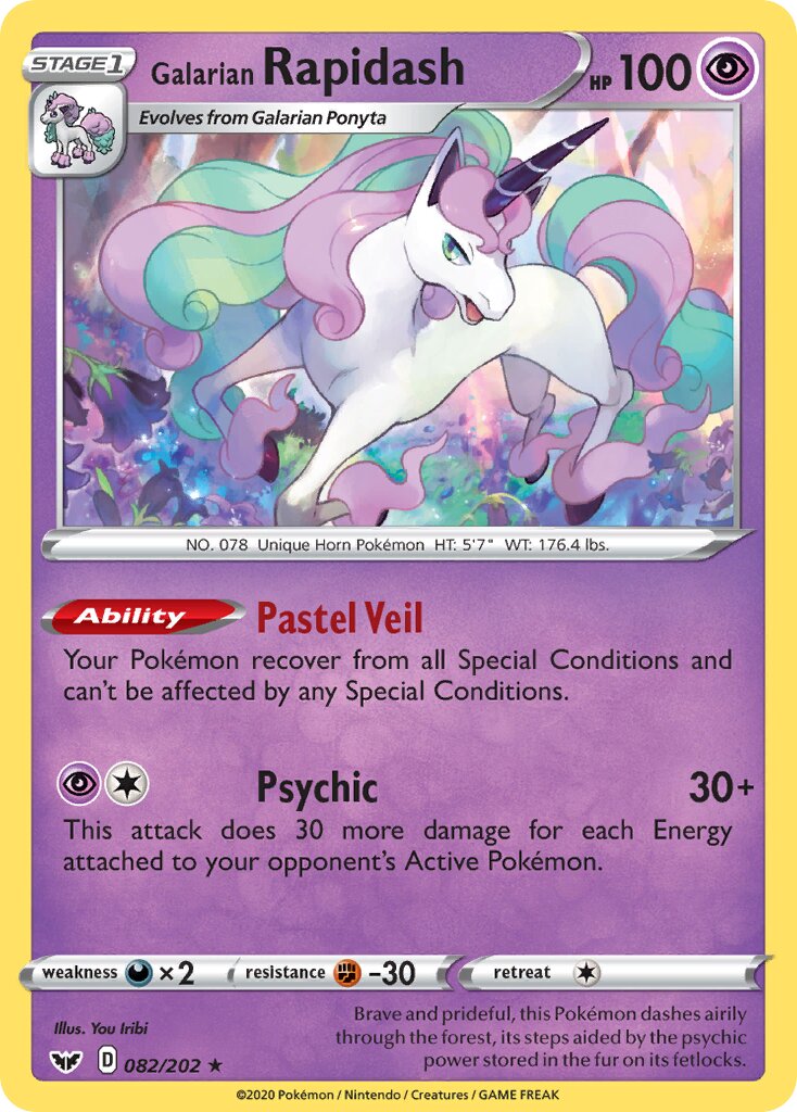 Galarian Rapidash 082/202 — Sword & Shield (English Pokémon TCG card)
