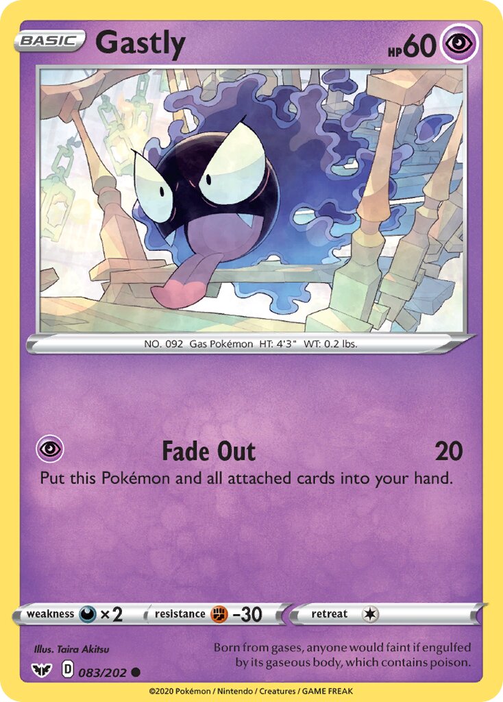 Gastly 083/202 — Sword & Shield (English Pokémon TCG card)