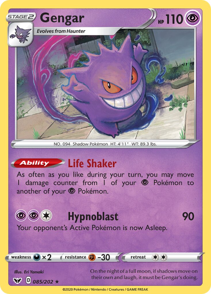 Gengar 085/202 — Sword & Shield (English Pokémon TCG card)