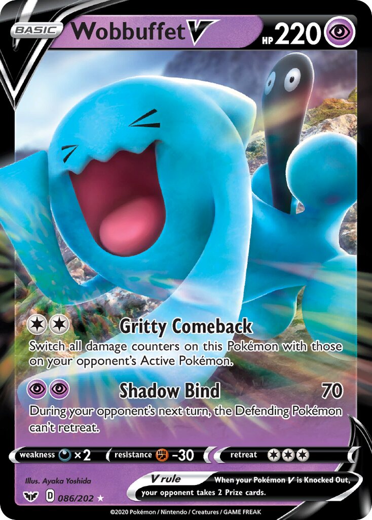 Wobbuffet V 086/202 — Sword & Shield (English Pokémon TCG card)