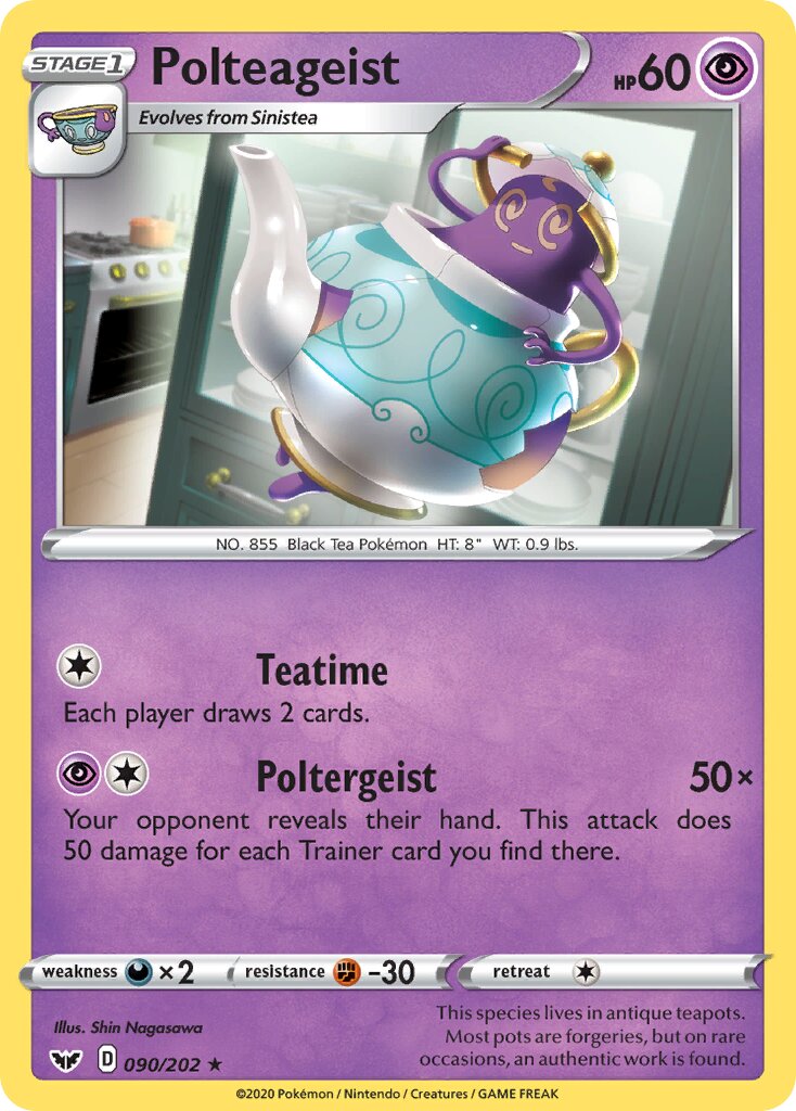 Polteageist 090/202 — Sword & Shield (English Pokémon TCG card)