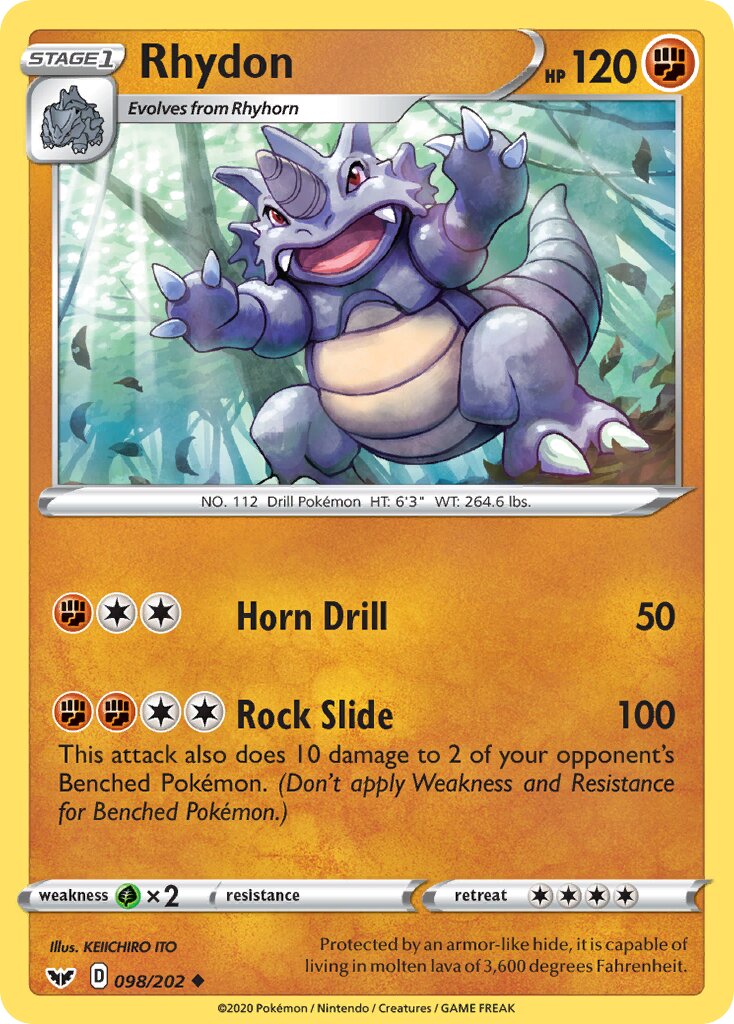 Rhydon 098/202 — Sword & Shield (English Pokémon TCG card)