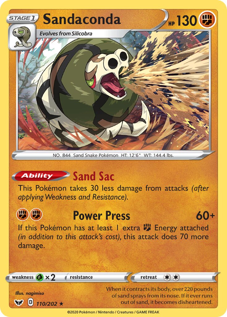 Sandaconda 110/202 — Sword & Shield (English Pokémon TCG card)