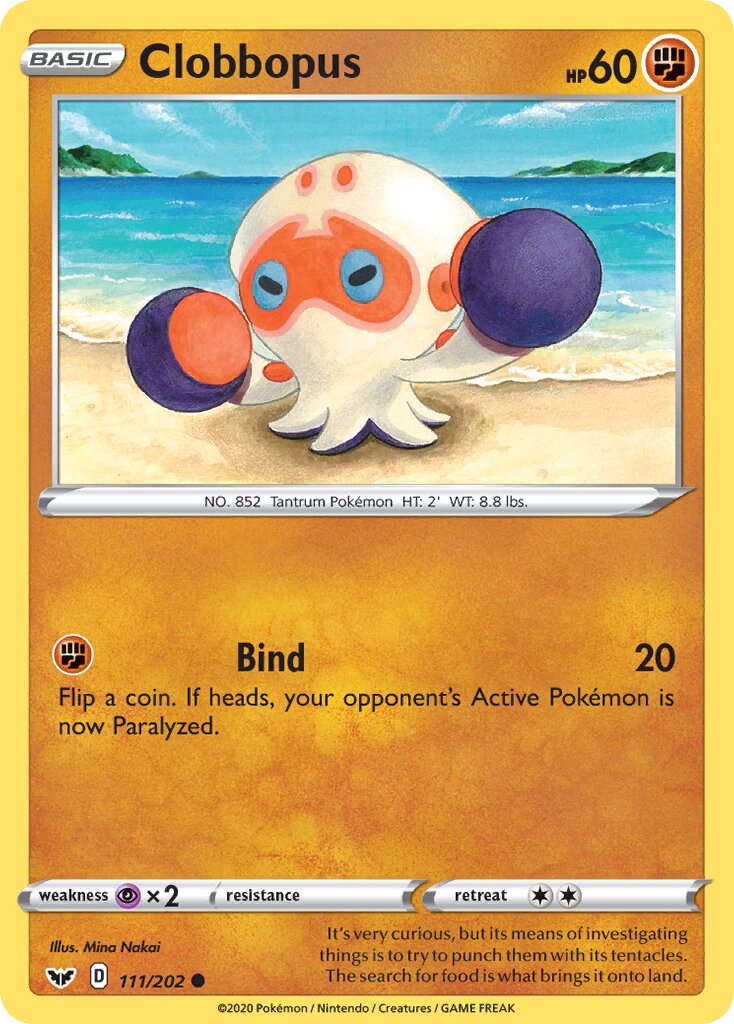 Clobbopus 111/202 — Sword & Shield (English Pokémon TCG card)
