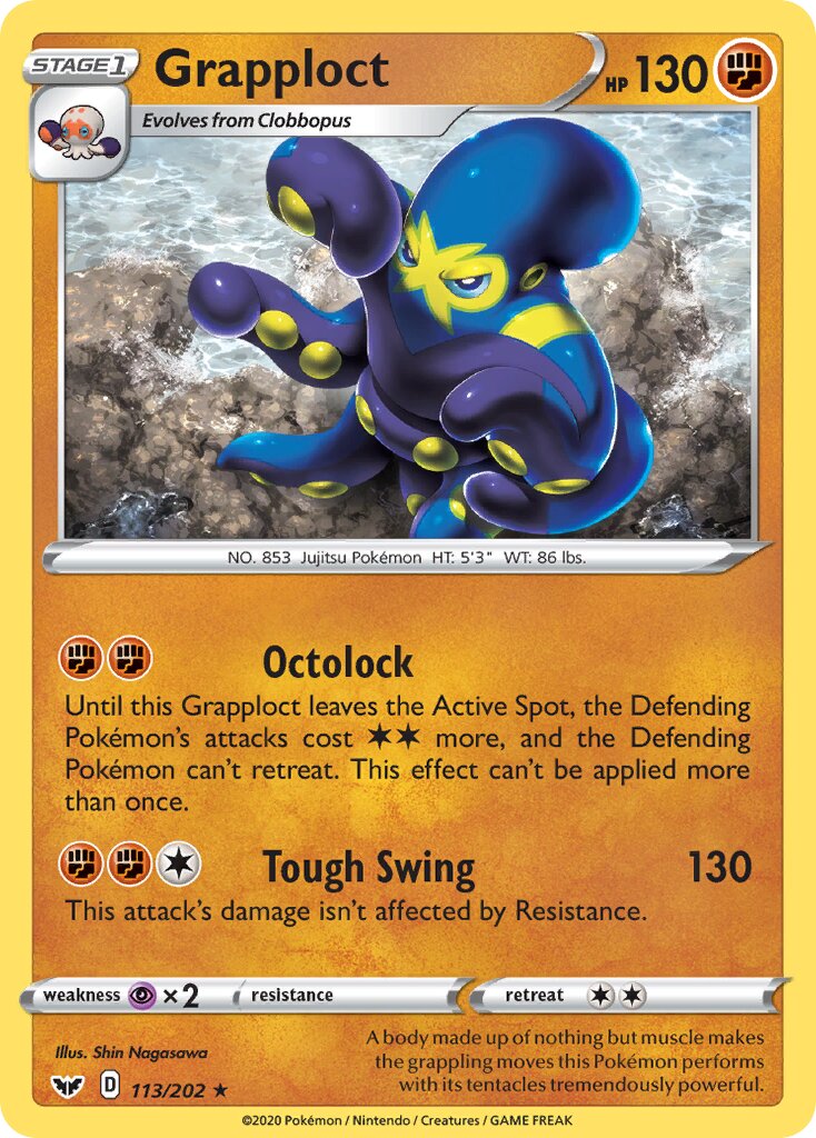 Grapploct 113/202 — Sword & Shield (English Pokémon TCG card)