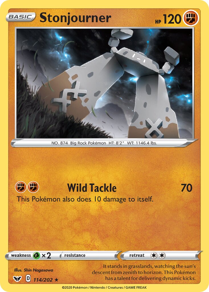 Stonjourner 114/202 — Sword & Shield (English Pokémon TCG card)