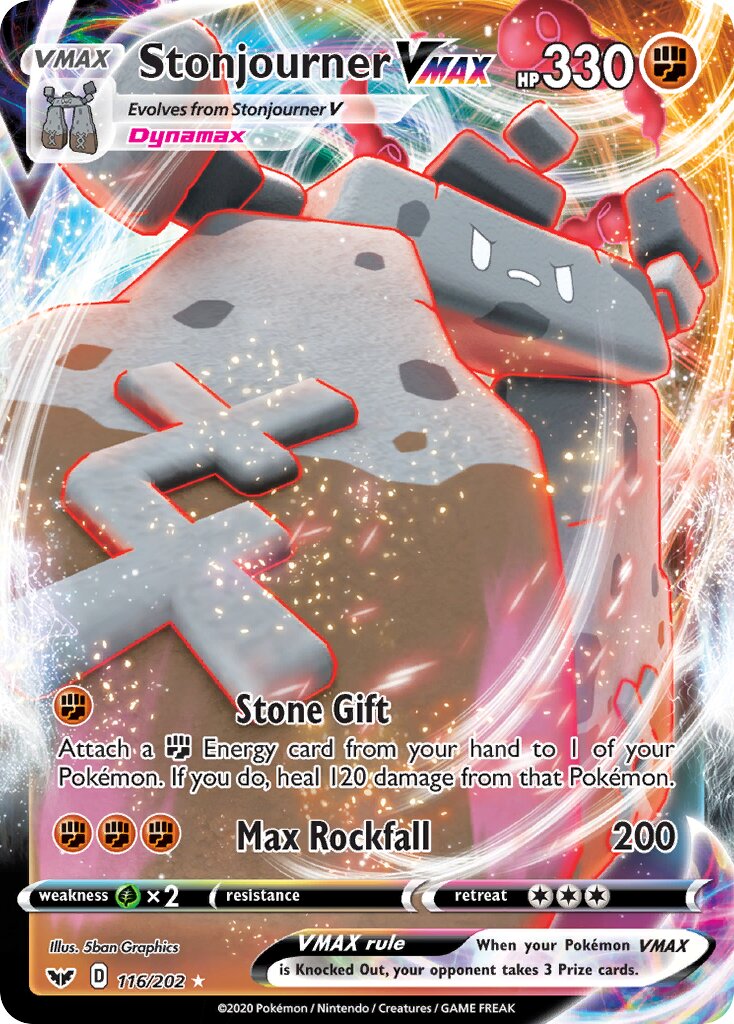 Stonjourner VMAX 116/202 — Sword & Shield (English Pokémon TCG card)