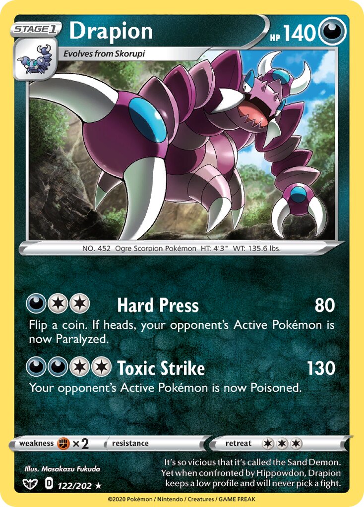 Drapion 122/202 — Sword & Shield (English Pokémon TCG card)