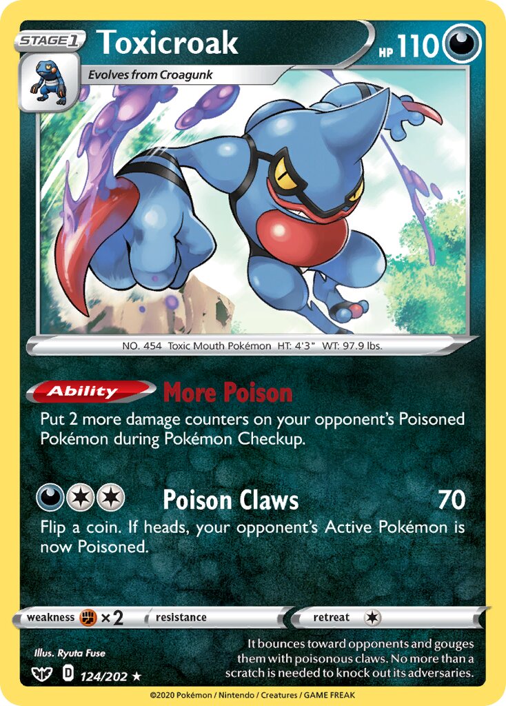 Toxicroak 124/202 — Sword & Shield (English Pokémon TCG card)