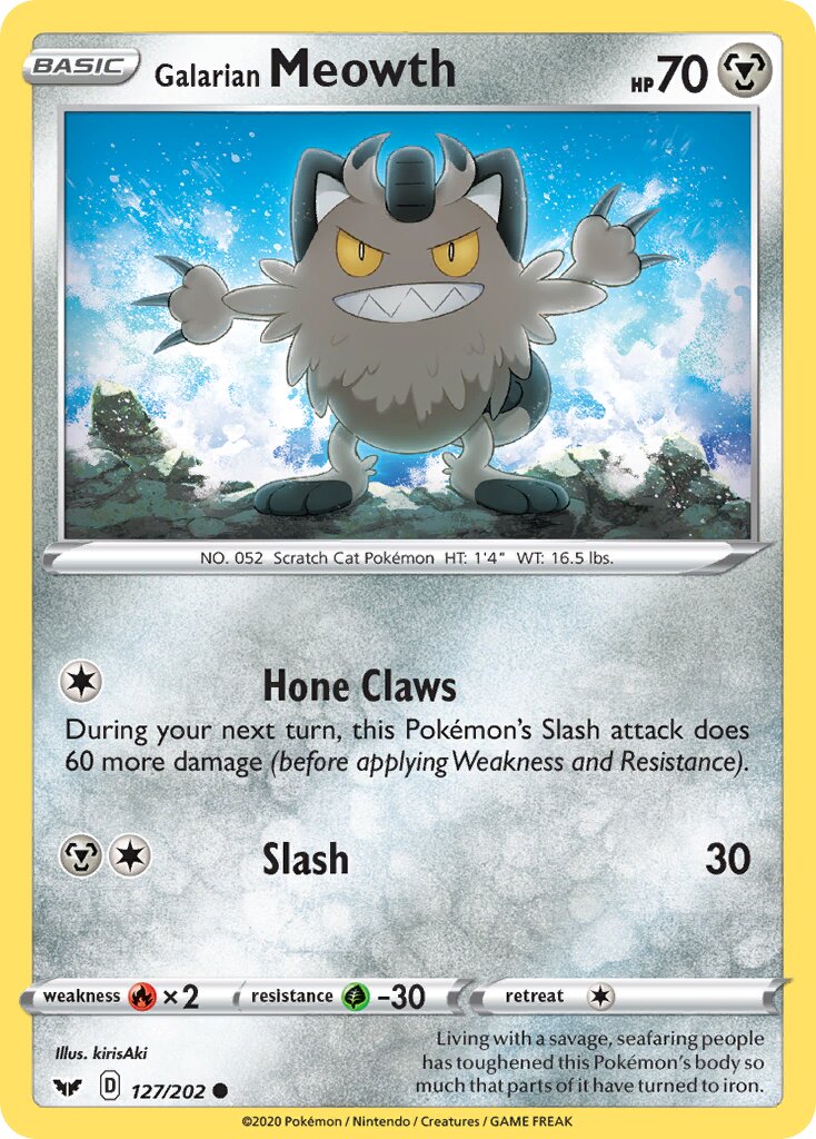 Galarian Meowth 127/202 — Sword & Shield (English Pokémon TCG card)