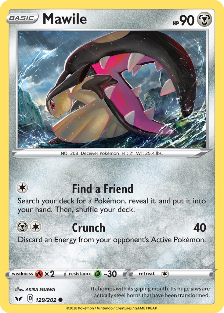 Mawile 129/202 — Sword & Shield (English Pokémon TCG card)