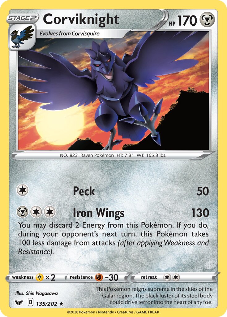 Corviknight 135/202 — Sword & Shield (English Pokémon TCG card)