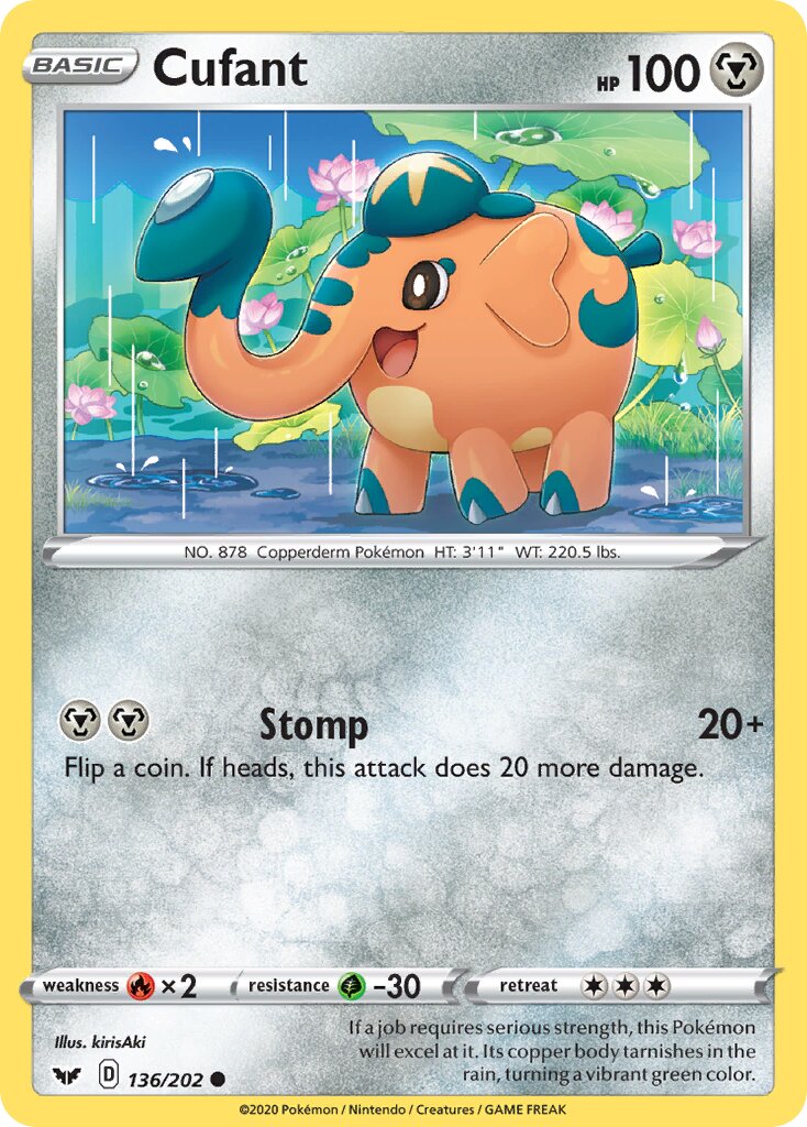 Cufant 136/202 — Sword & Shield (English Pokémon TCG card)