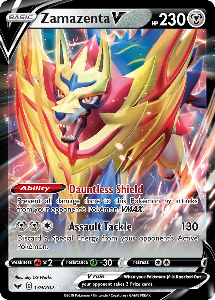 Zamazenta V 139/202 — Sword & Shield (English Pokémon TCG card)