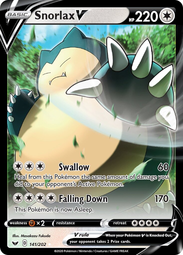 Snorlax V 141/202 — Sword & Shield (English Pokémon TCG card)