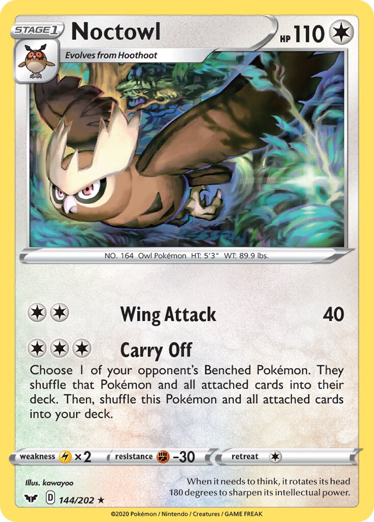 Noctowl 144/202 — Sword & Shield (English Pokémon TCG card)