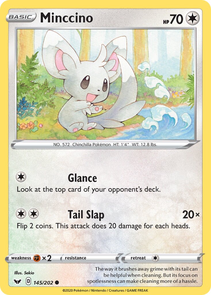 Minccino 145/202 — Sword & Shield (English Pokémon TCG card)