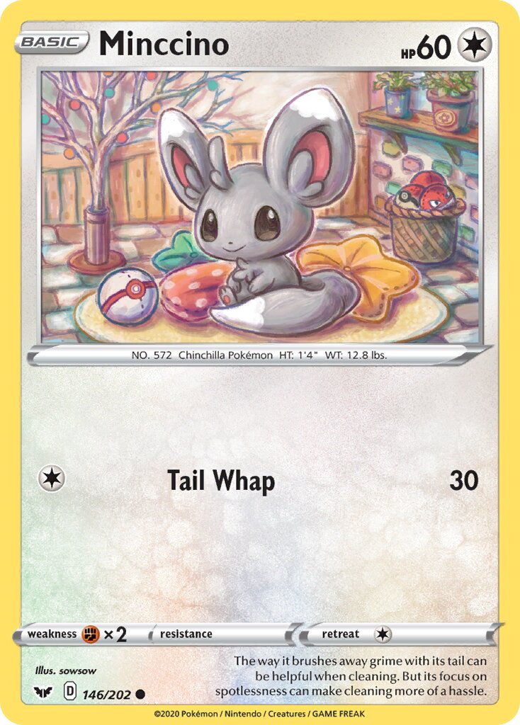 Minccino 146/202 — Sword & Shield (English Pokémon TCG card)