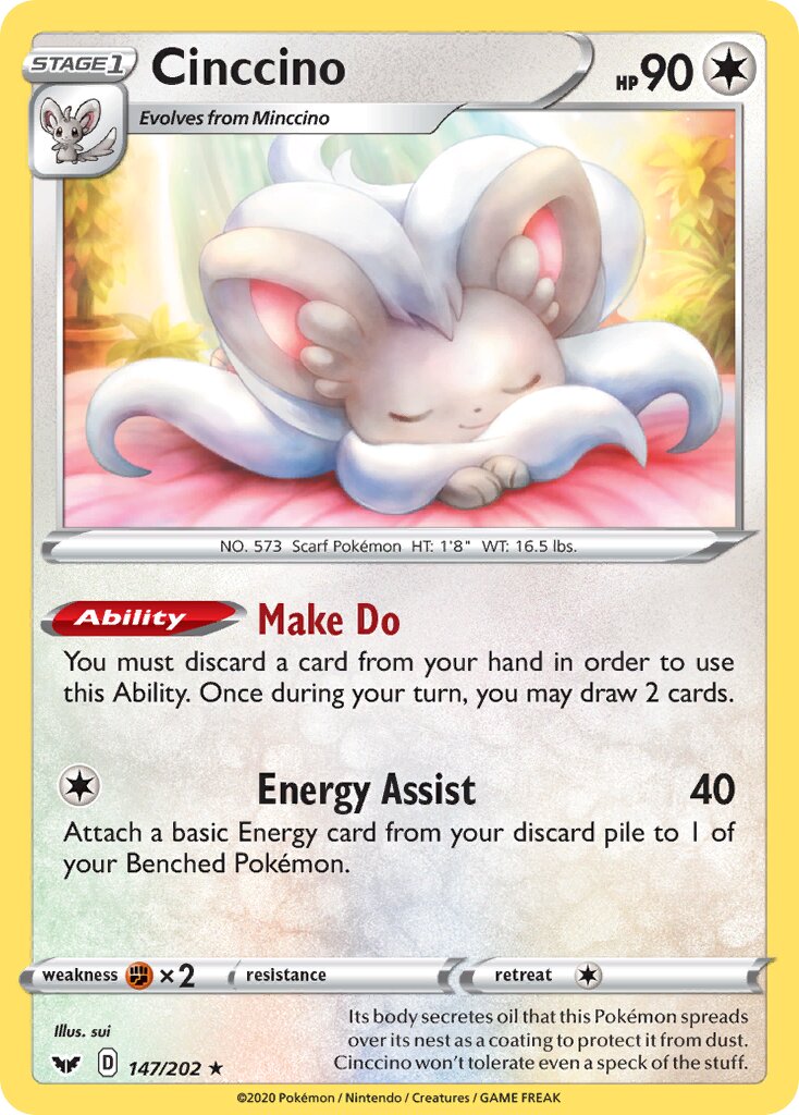 Cinccino 147/202 — Sword & Shield (English Pokémon TCG card)