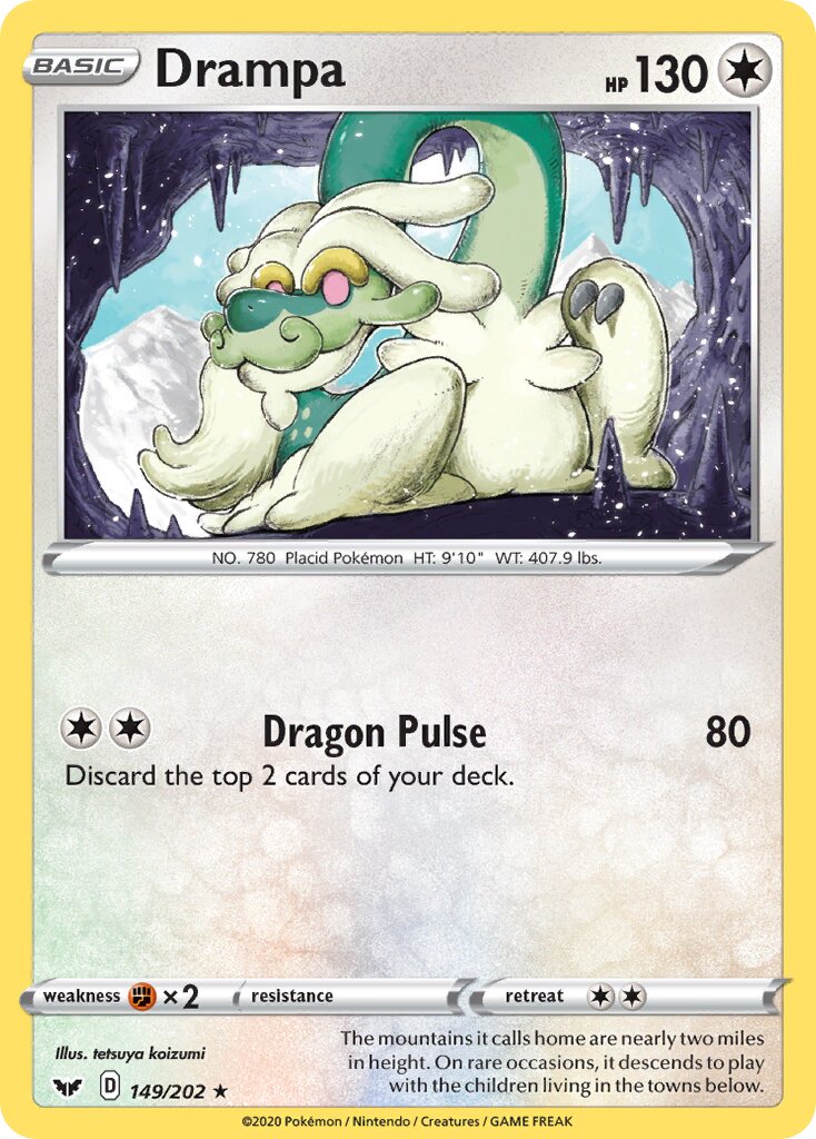 Drampa 149/202 — Sword & Shield (English Pokémon TCG card)