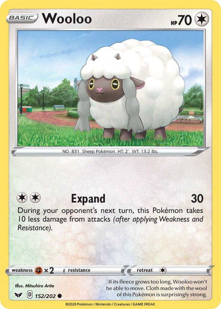 Wooloo 152/202 — Sword & Shield (English Pokémon TCG card)