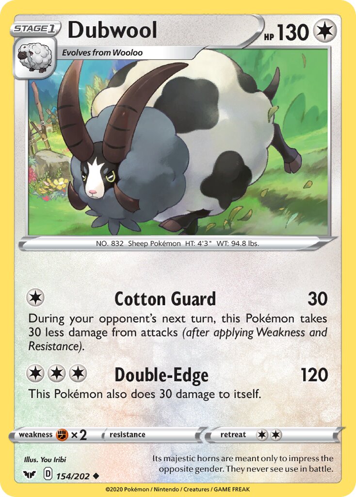 Dubwool 154/202 — Sword & Shield (English Pokémon TCG card)