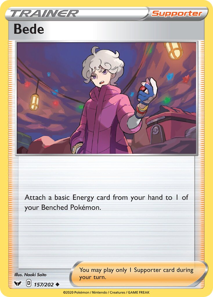 Bede 157/202 — Sword & Shield (English Pokémon TCG card)