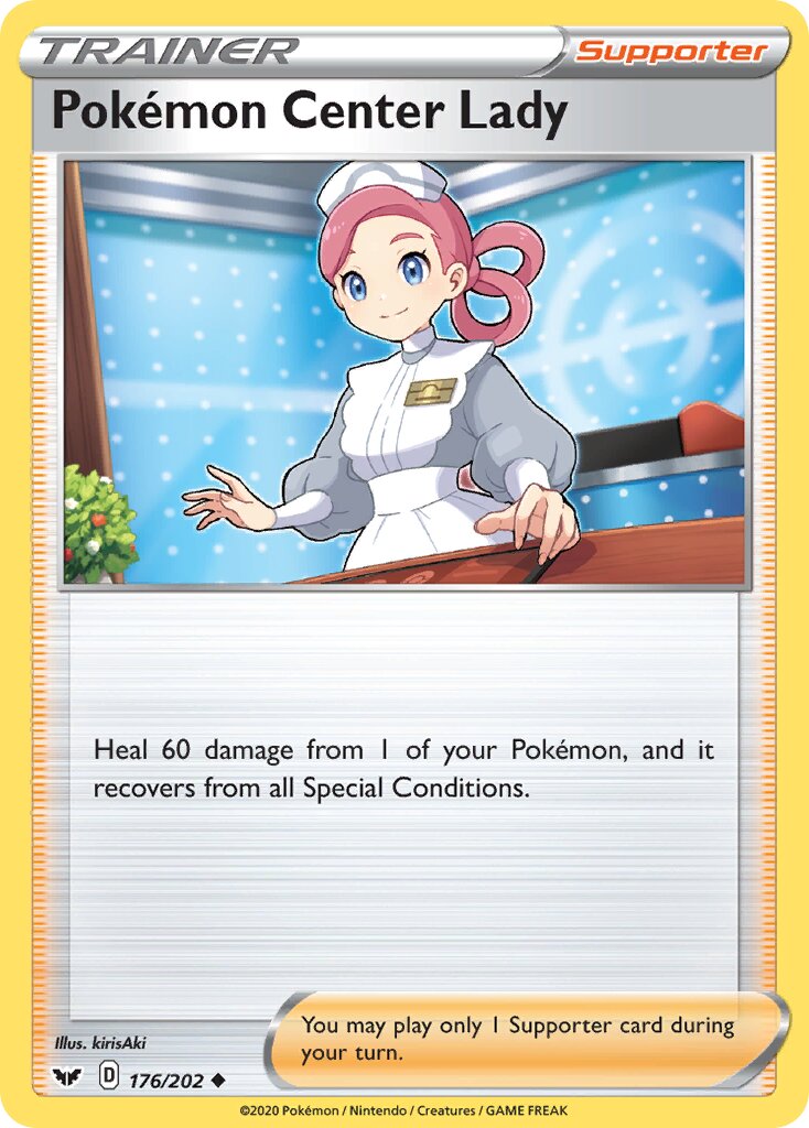 Pokémon Center Lady 176/202 — Sword & Shield (English Pokémon TCG card)