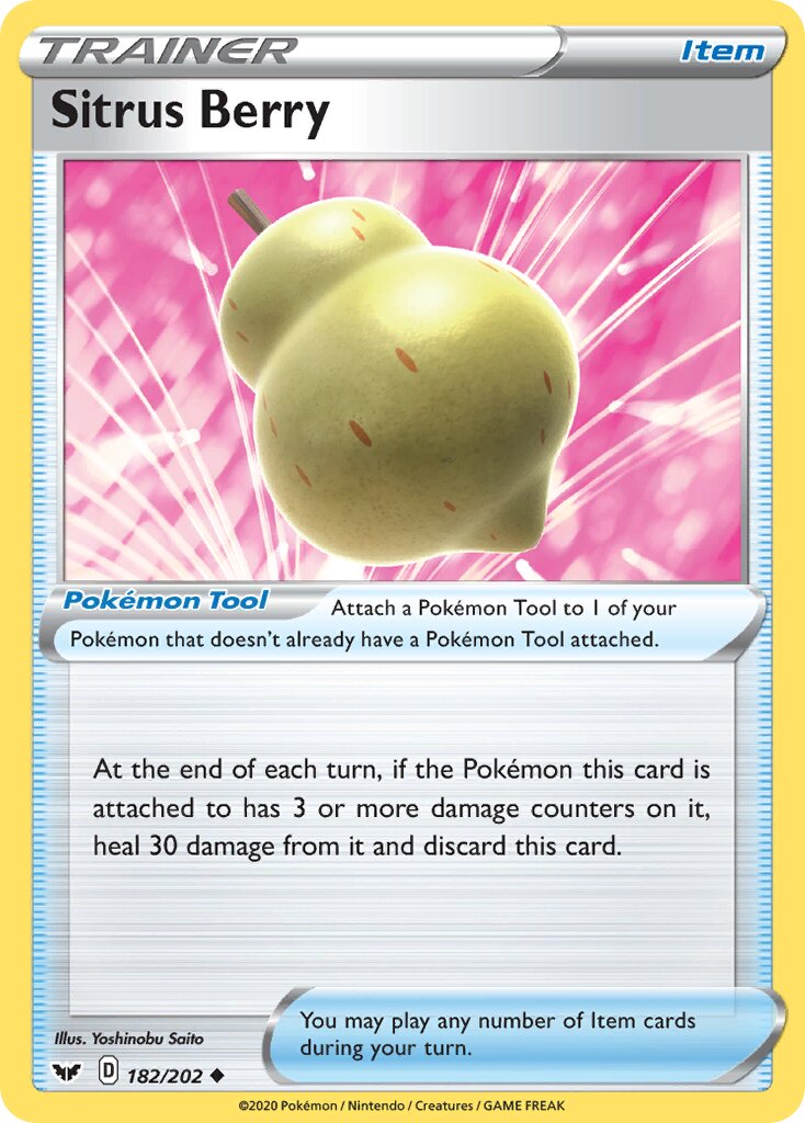 Sitrus Berry 182/202 — Sword & Shield (English Pokémon TCG card)