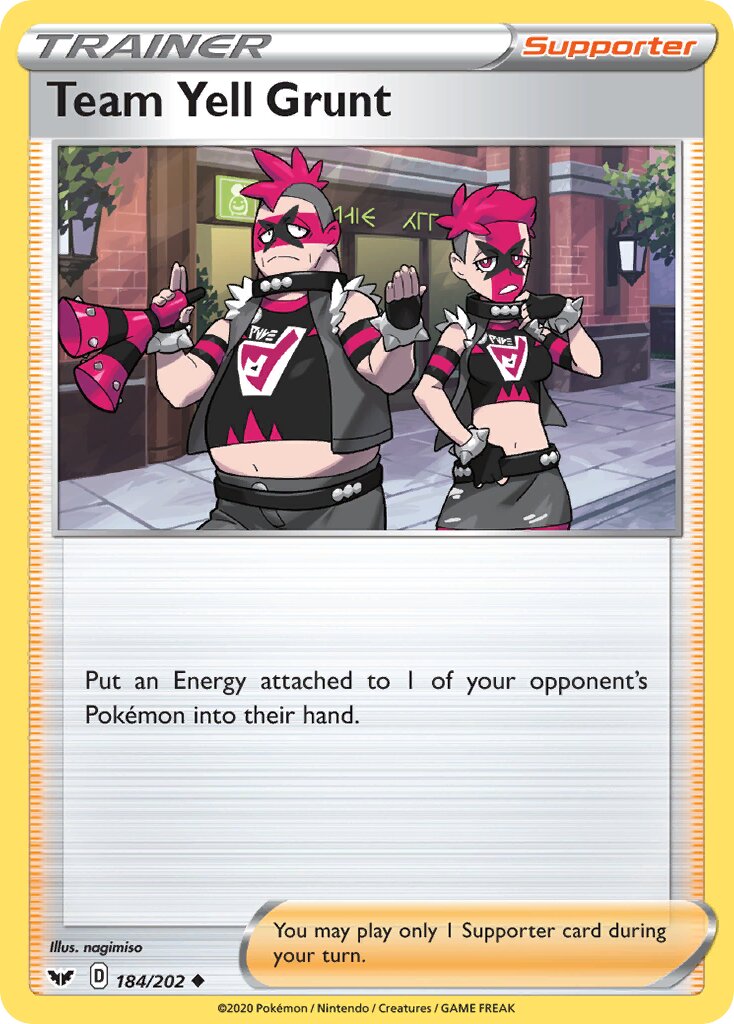 Team Yell Grunt 184/202 — Sword & Shield (English Pokémon TCG card)