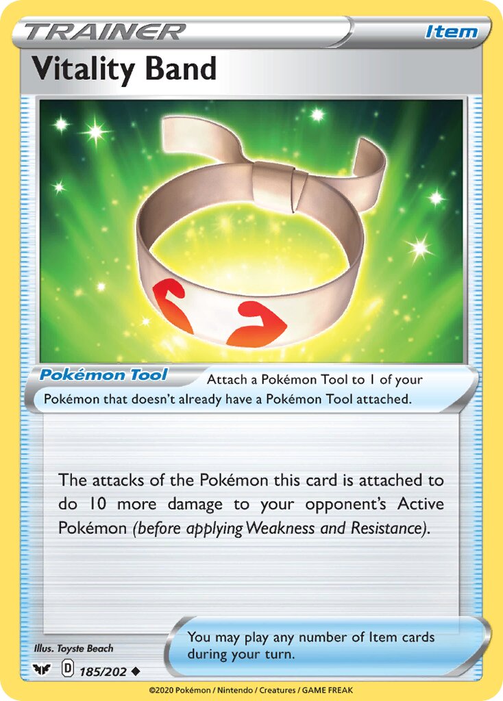 Vitality Band 185/202 — Sword & Shield (English Pokémon TCG card)