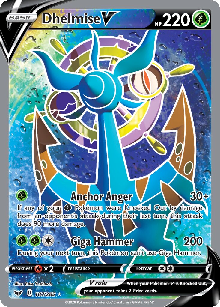 Dhelmise V 187/202 — Sword & Shield (English Pokémon TCG card)