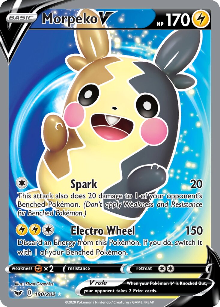 Morpeko V 190/202 — Sword & Shield (English Pokémon TCG card)