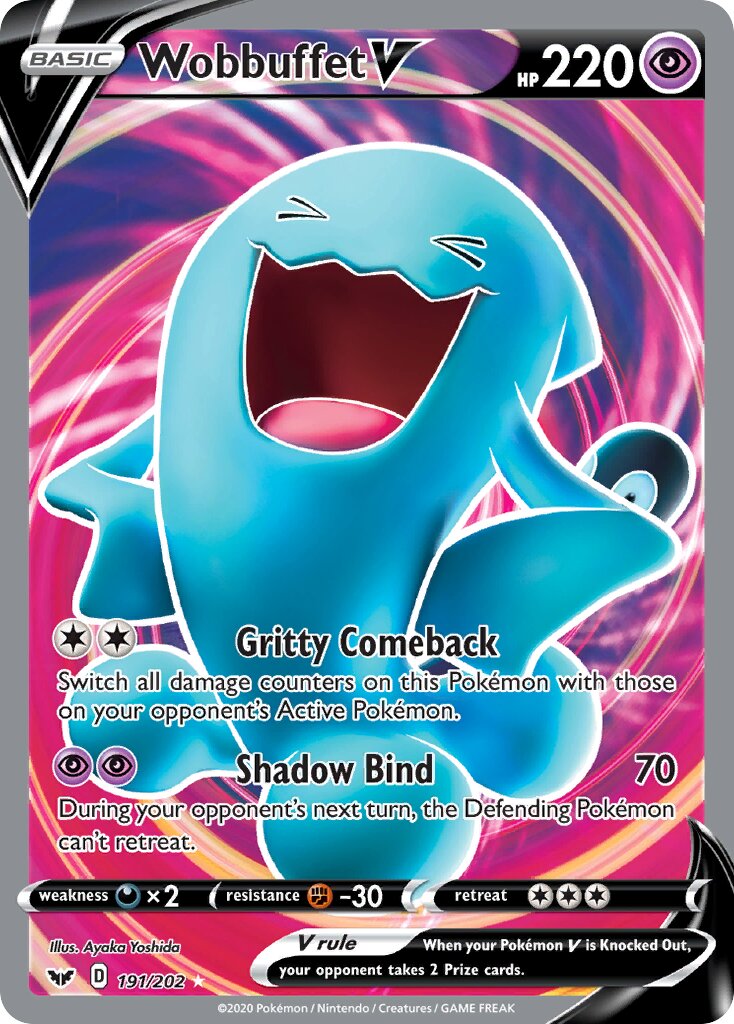 Wobbuffet V 191/202 — Sword & Shield (English Pokémon TCG card)