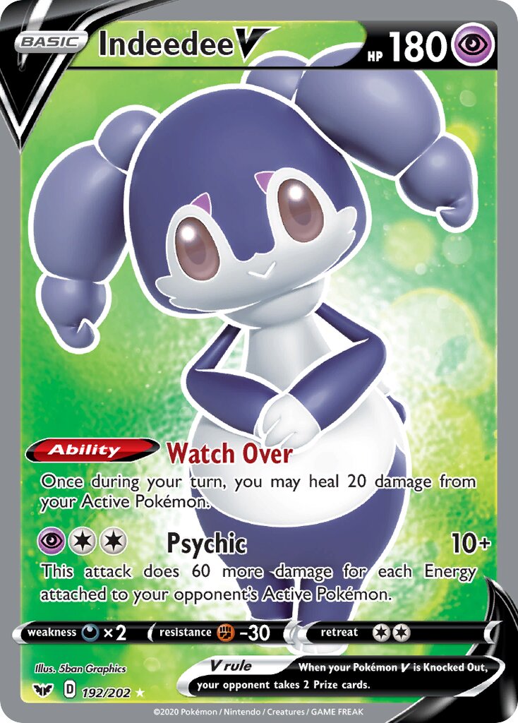 Indeedee V 192/202 — Sword & Shield (English Pokémon TCG card)