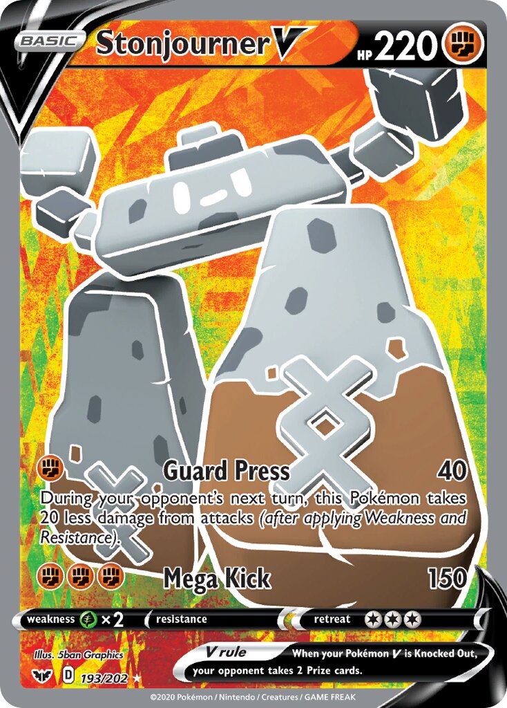 Stonjourner V 193/202 — Sword & Shield (English Pokémon TCG card)