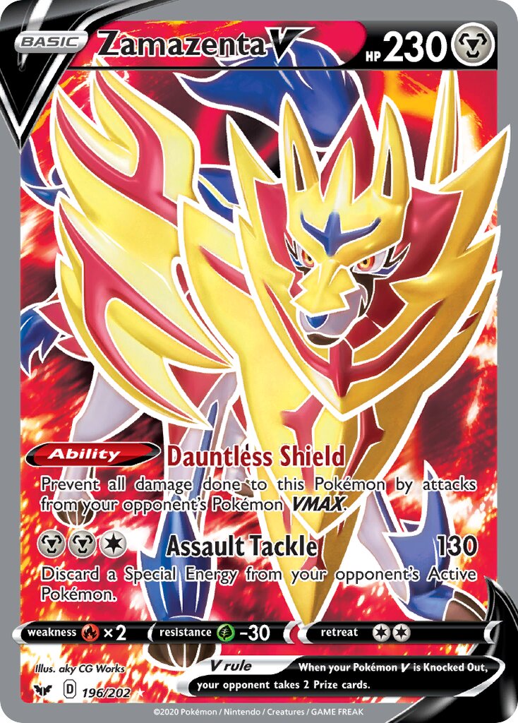 Zamazenta V 196/202 — Sword & Shield (English Pokémon TCG card)