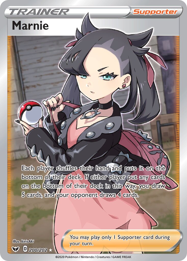 Marnie 200/202 — Sword & Shield (English Pokémon TCG card)