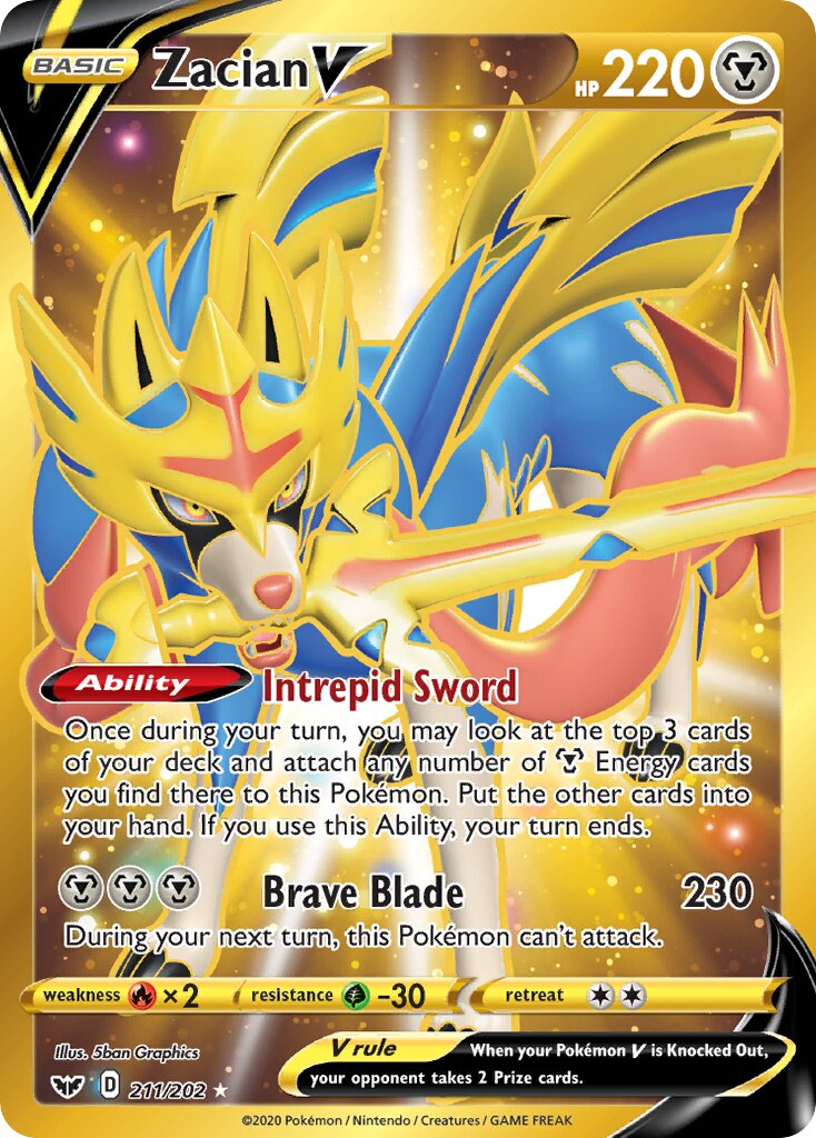 Zacian V 211/202 — Sword & Shield (English Pokémon TCG card)